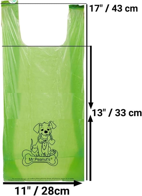 Mr. Peanut's XL Pooper Scooper Sized 13X11" Recycled Waste Poop Bags Made From Plants