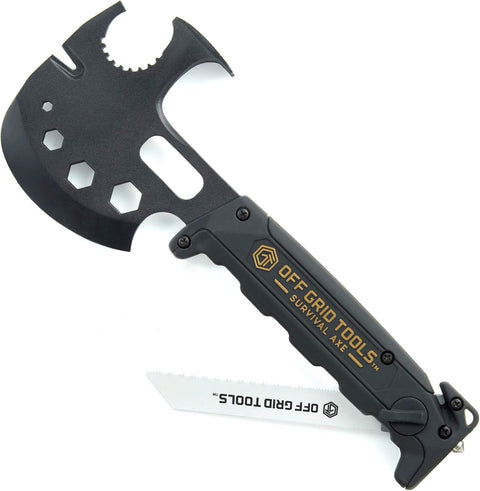 Survival Axe – Black, All Steel, Ultimate Outdoor Multipurpose Tool,