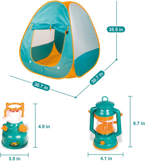 FUN LITTLE TOYS Pop Up Tent with Kids Camping Gear Set