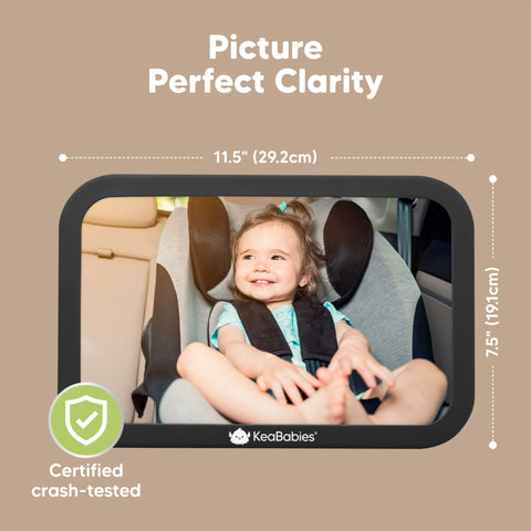 Large Shatterproof Baby Car Mirror - Safety Baby Car Seat Mirror